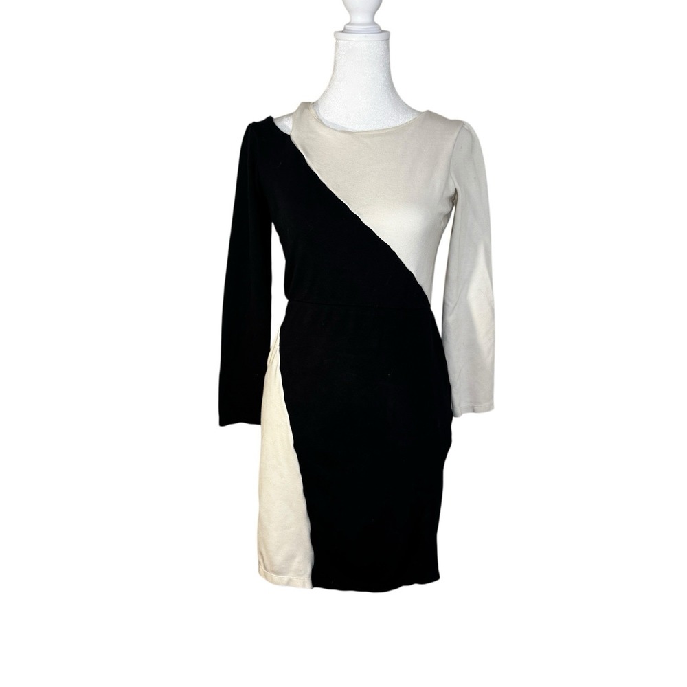 Alice‎ + Olivia Josefina Shoulder Cut Out Dress Black White Small